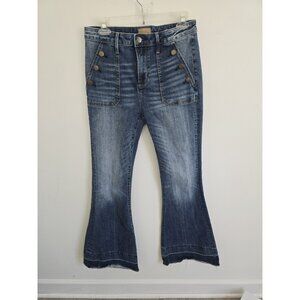 Driftwood Farrah Flare Sailor Jeans 28 Retro 70s Cotton High Rise Blue Med Wash
